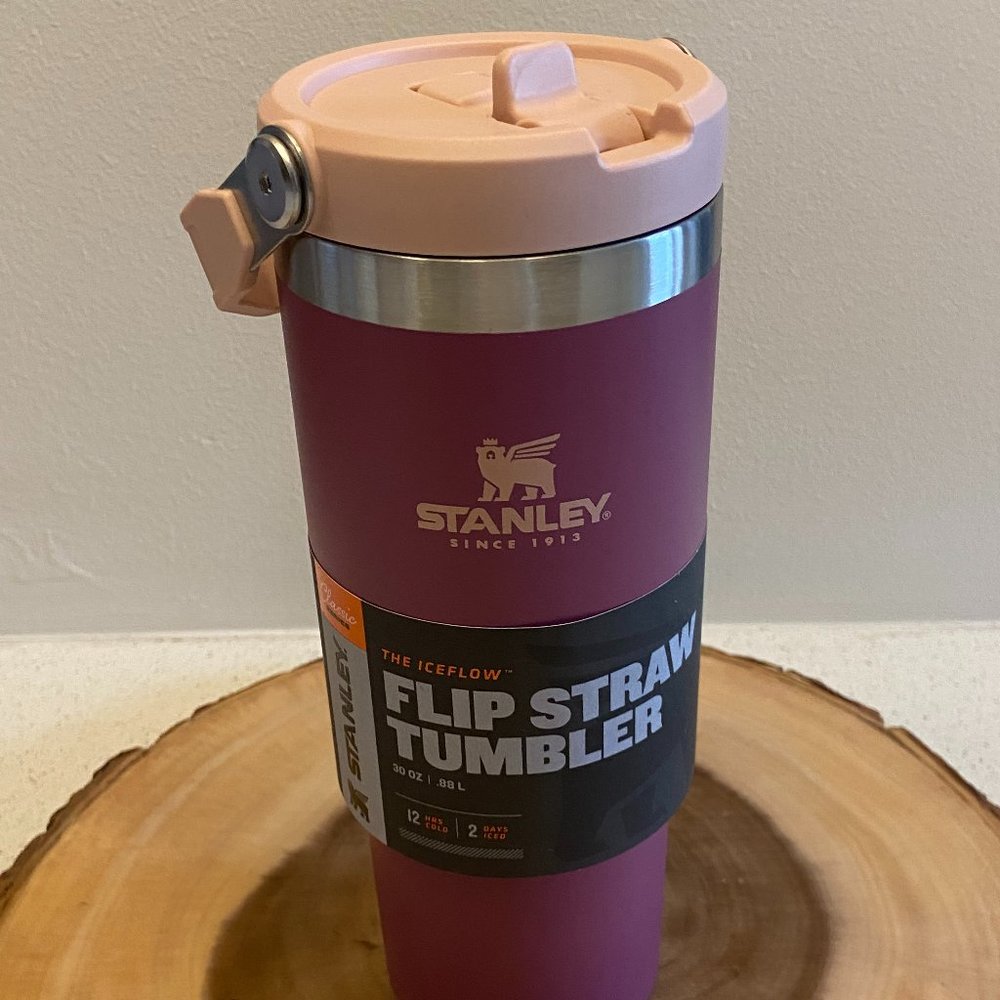 NEW STANLEY  ICEFLOW FLIP STRAW TUMBLER 30 OZ - RASPBERRY